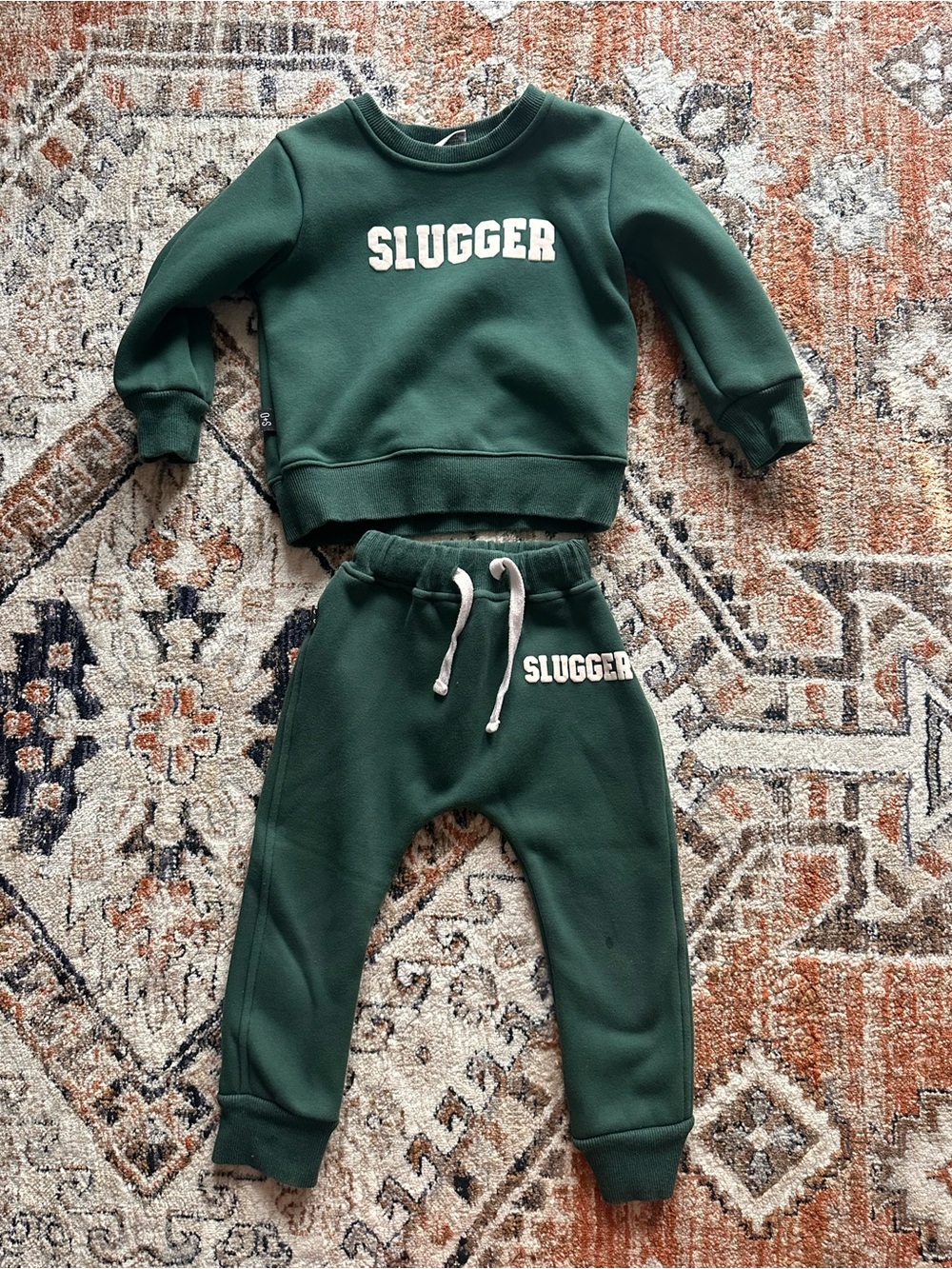 Olive+Scout Kids 'Slugger' Sweatshirt & Jogger Set - Dark Green